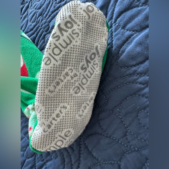 18 mos simple joys by carters Santa fleece footie pajamas.  Like new. - Picture 2 of 5